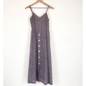 Seafolly SIZE XS Spahetti Strap Spirit Animal Print Button Front Midi Dress FLAW